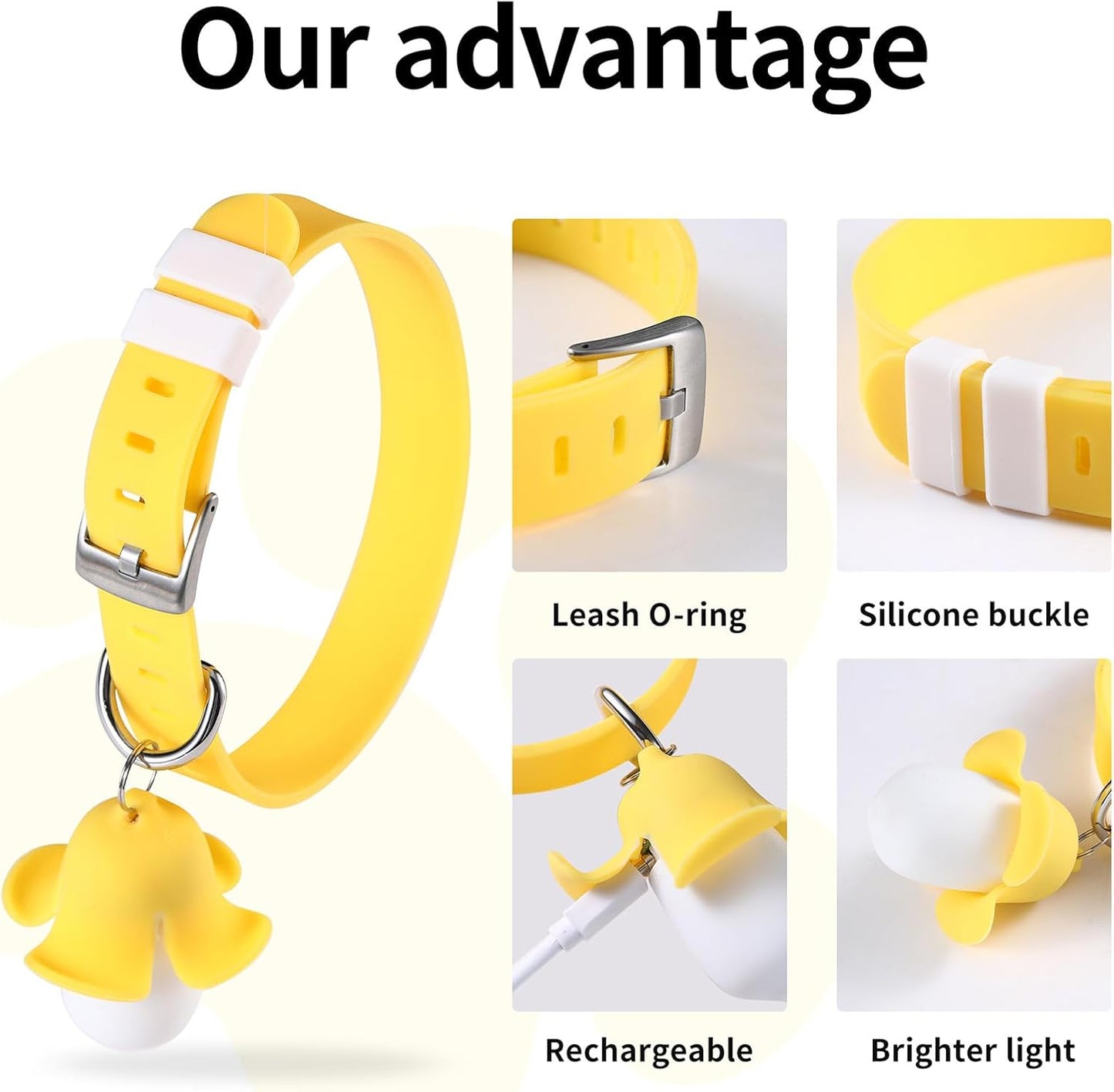 LED Dog Collar- Light Up Dog Collars, Glow in The Dark Dog Collar, Dog Collar Light for Night Walking – Adjustable Dog Collars