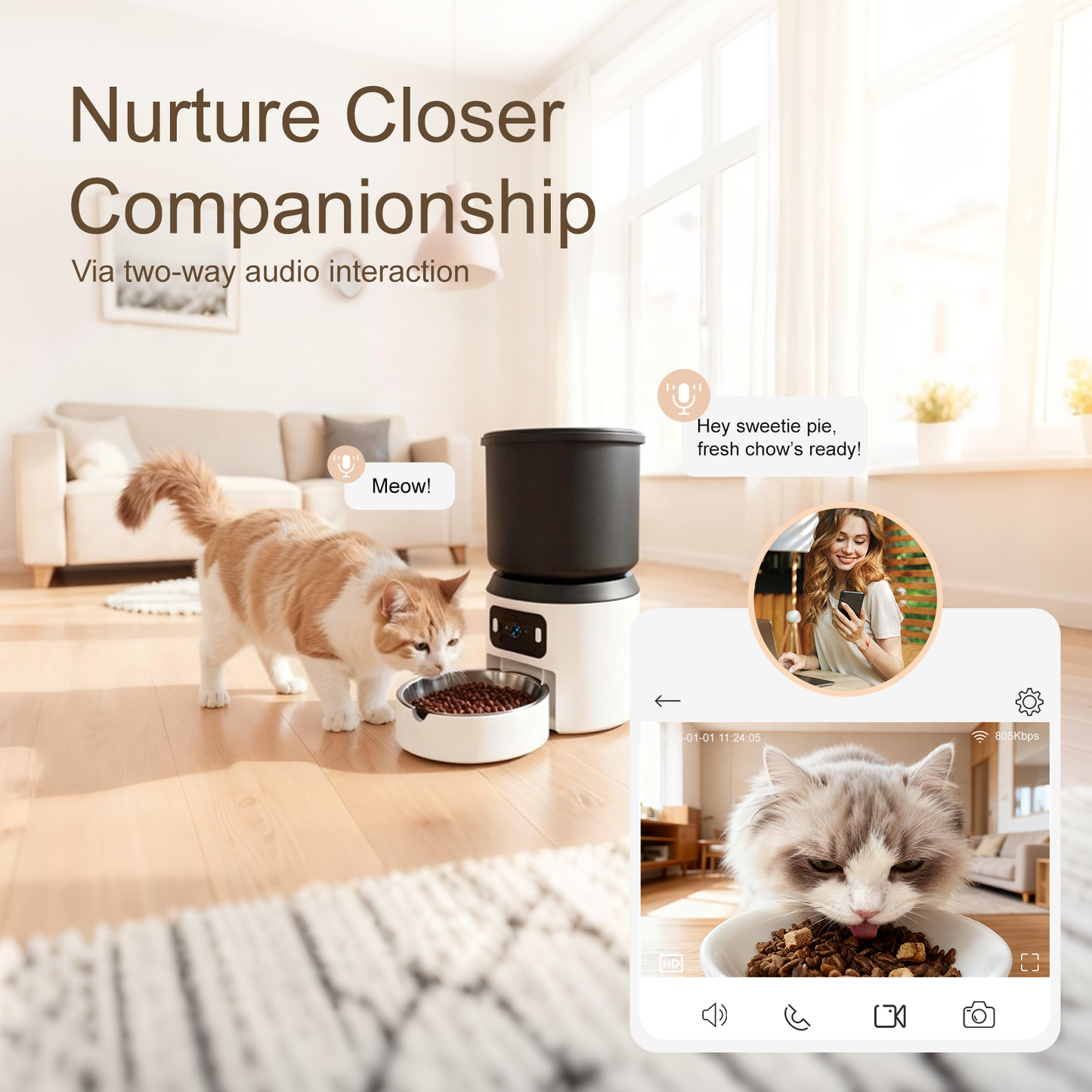 CTNA Automatic Cat Feeder with 2K Camera