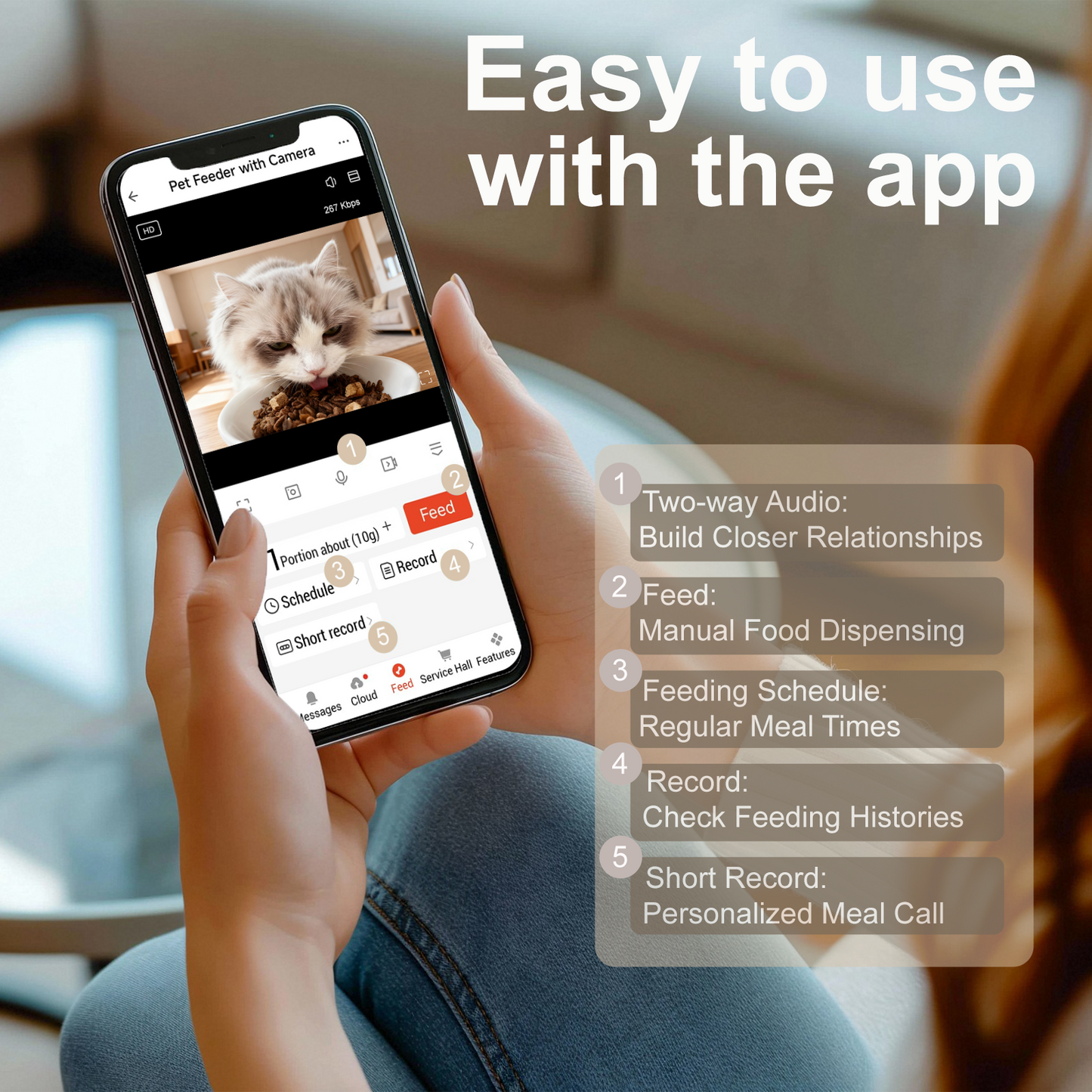 CTNA Automatic Cat Feeder with 2K Camera