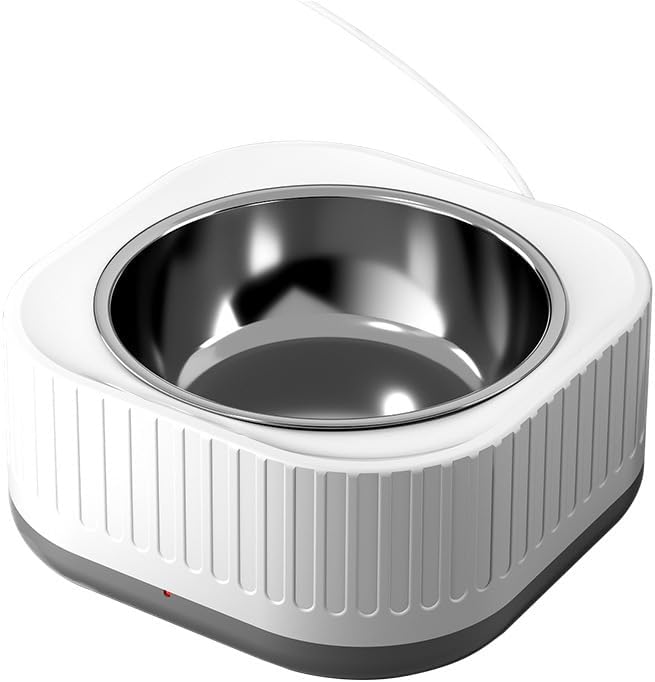 12oz Heated Pet Bowl, Stainless Steel for Cats & Small Dogs