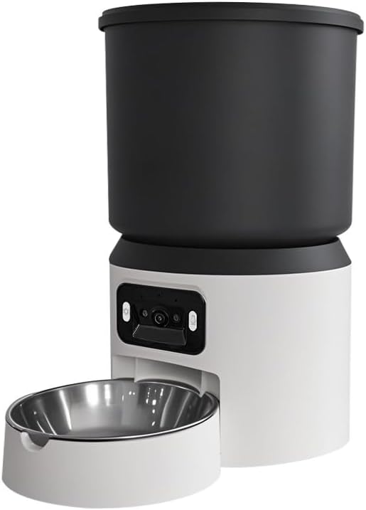 Automatic Cat Feeder with 2K Camera - Automatic Dog Feeder, Dual Band WiFi Smart Pet Dispenser & App Control, 4L Timed Portion Dispenser, Night Vision Two-Way Audio Detachable Stainless Bowl