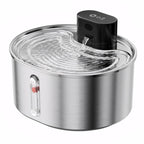 Pumpless Stainless Steel Cat Water Fountain 3.2L/108oz – Wireless Indoor Automatic Cat Drinking Fountain, Cordless Pet Water Fountain for Cats, Battery-Operated with Motion Sensor, Ultra Quiet