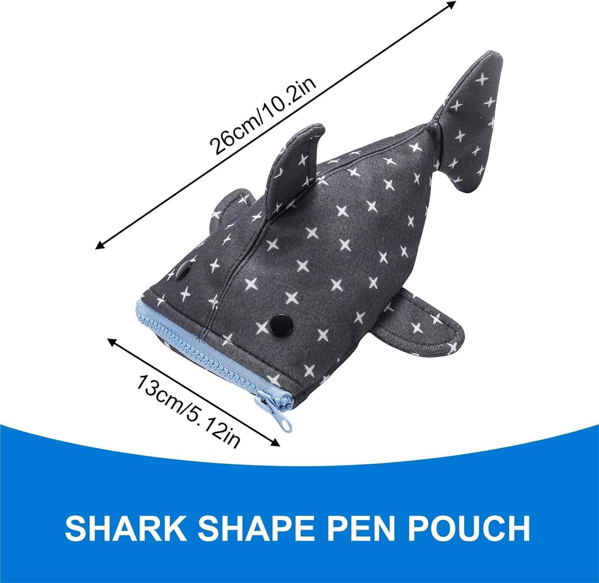 Shark Cute Pencil Case for School and Office, Cute Stationery Organizer