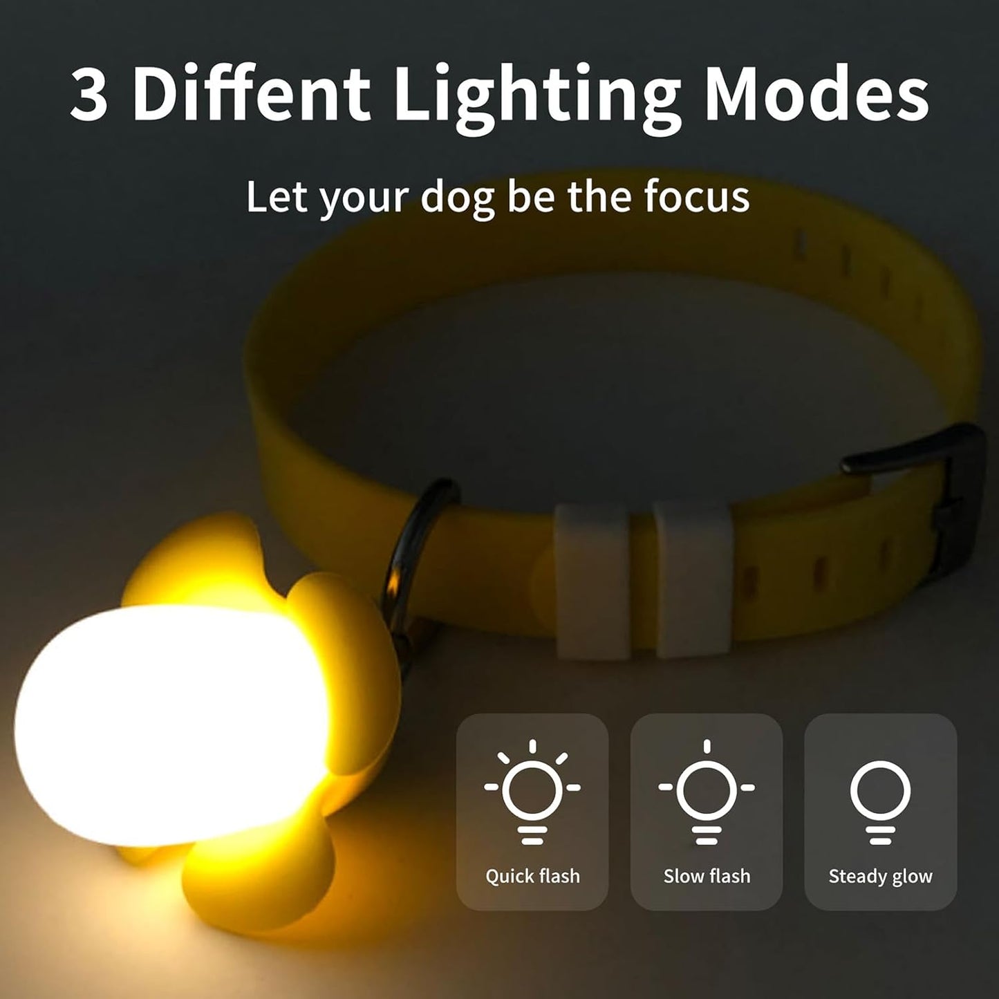LED Dog Collar- Light Up Dog Collars, Glow in The Dark Dog Collar, Dog Collar Light for Night Walking – Adjustable Dog Collars