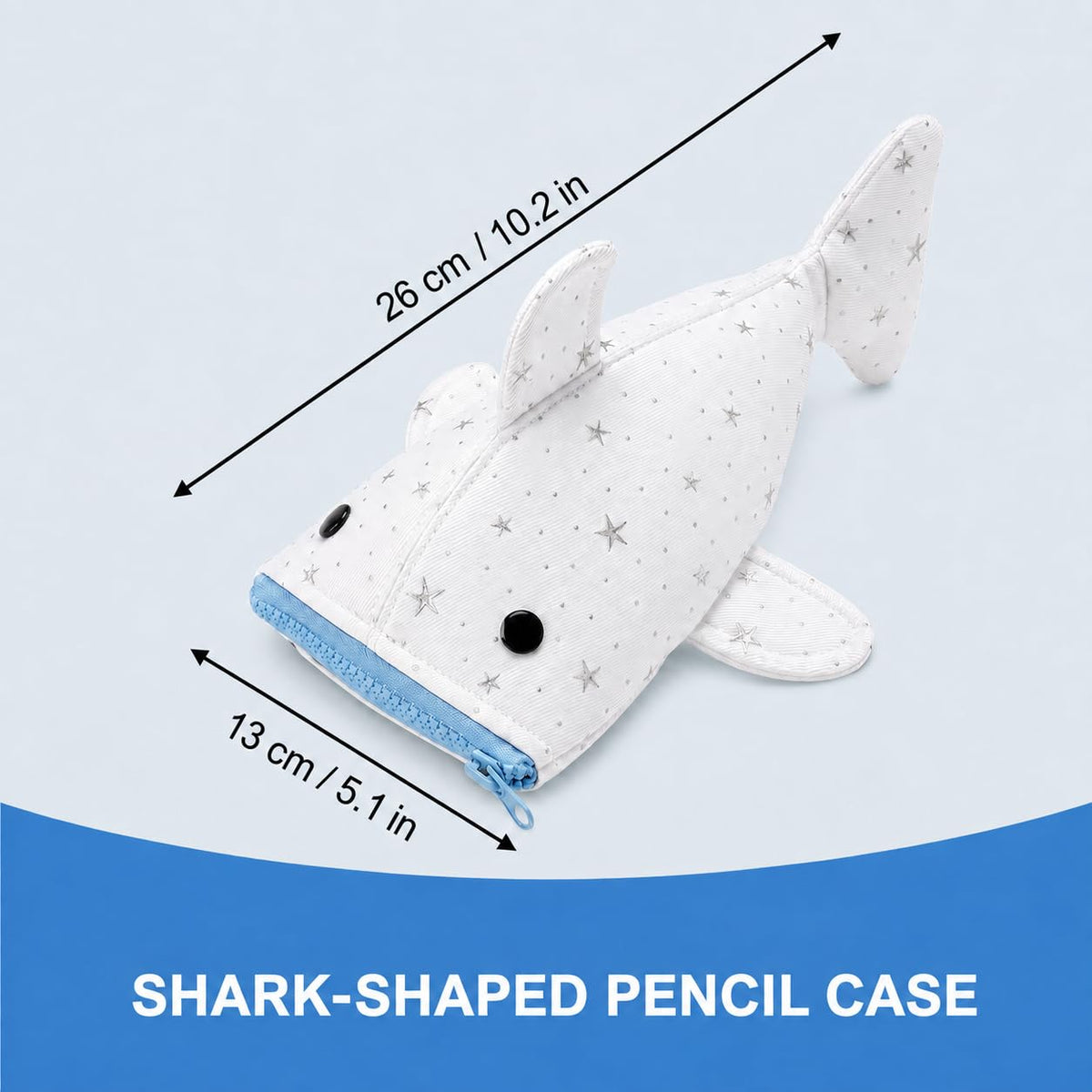 Shark Cute Pencil Case for School and Office, Cute Stationery Organizer
