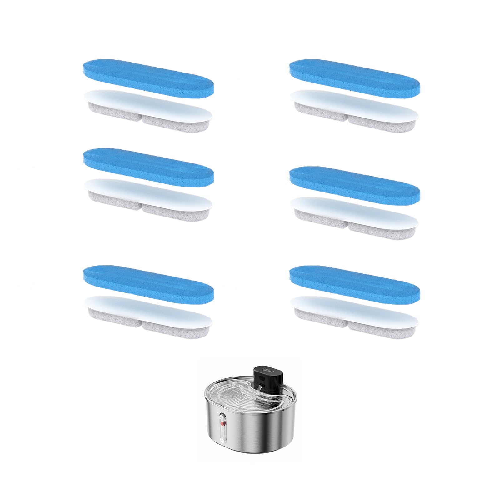 Pumpless Stainless Steel Cat Water Fountain 3.2L/108oz – Wireless Indoor Automatic Cat Drinking Fountain, Cordless Pet Water Fountain for Cats, Battery-Operated with Motion Sensor, Ultra Quiet