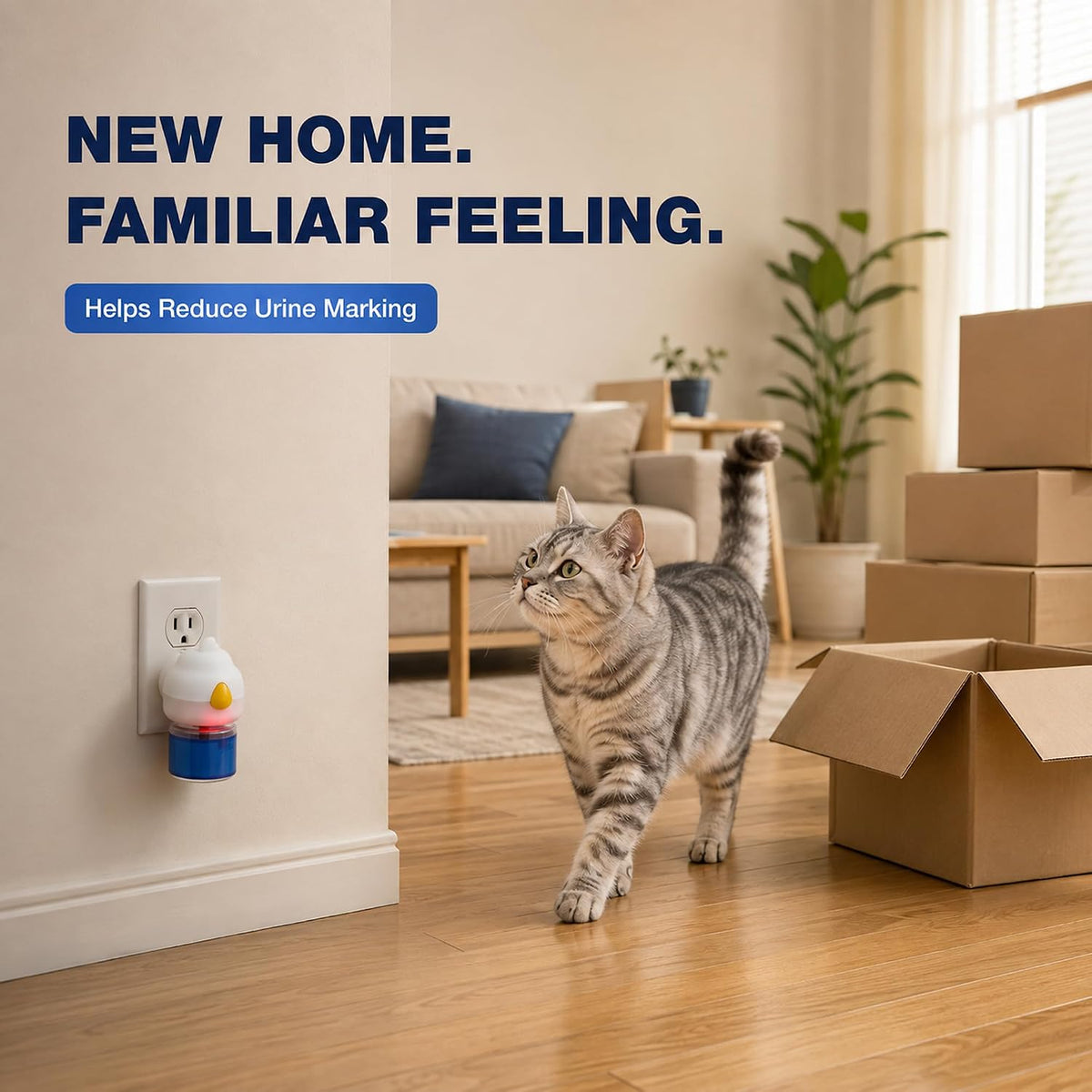 Cat Pheromone Diffuser Kit, Cat Calming Diffuser with 1 Plug-in Diffuser and 2 x 48ml Refills, 30-Day Pheromone Refills, Covers up to 700 sq ft, for Cats During Travel, Vet Visits