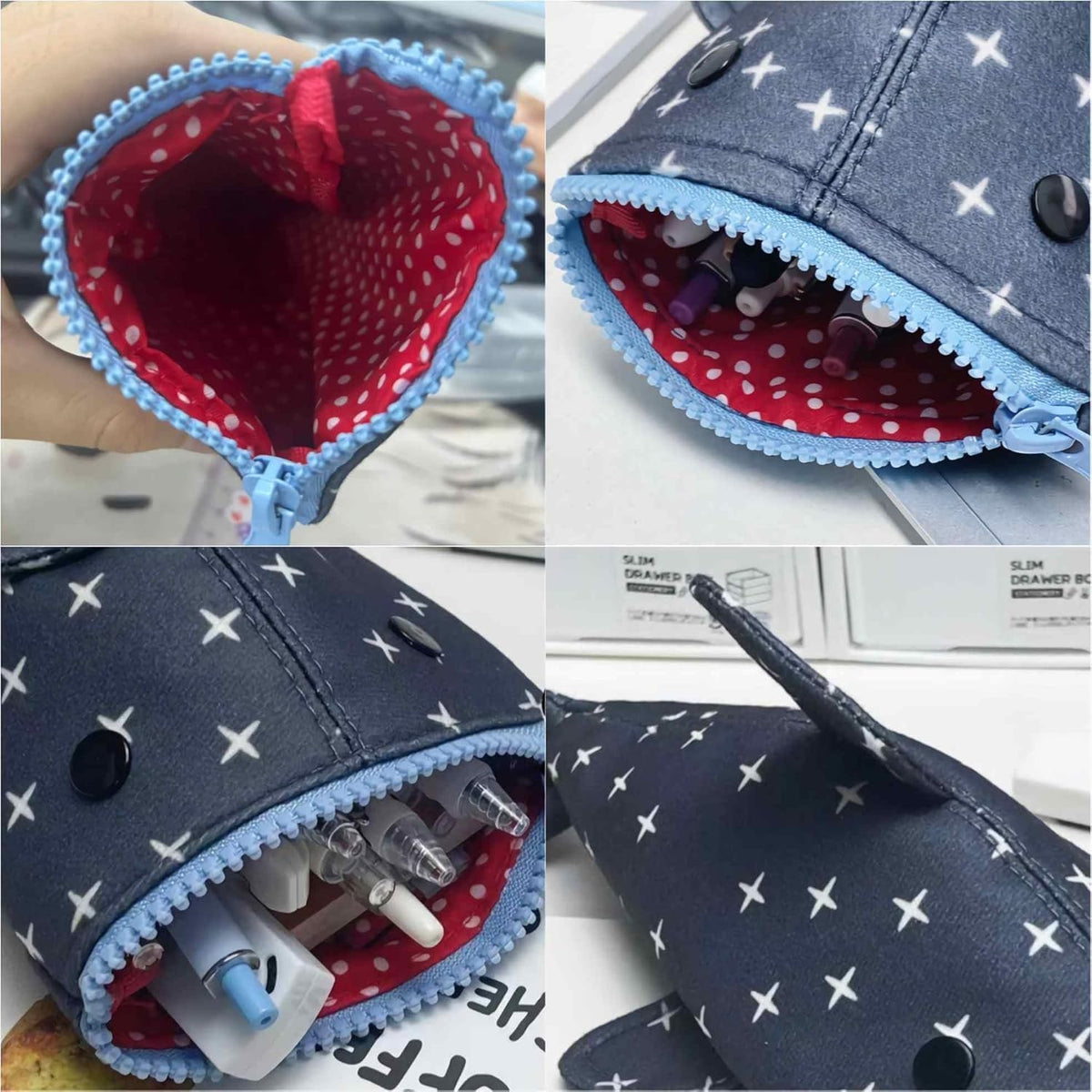 Shark Cute Pencil Case for School and Office, Cute Stationery Organizer