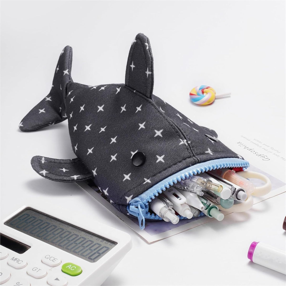 Shark Cute Pencil Case for School and Office, Cute Stationery Organizer