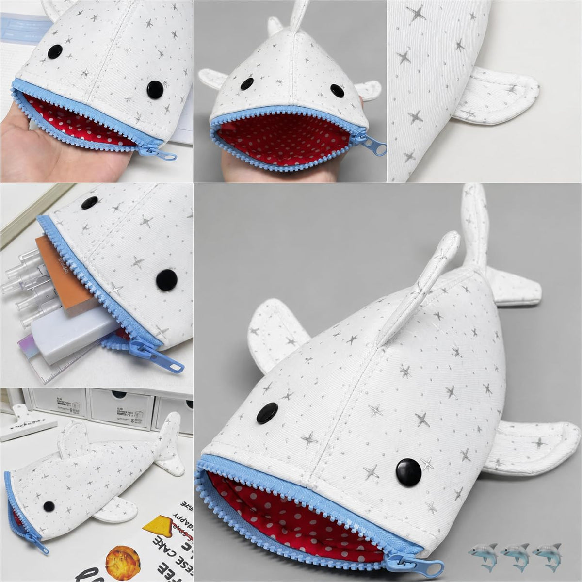 Shark Cute Pencil Case for School and Office, Cute Stationery Organizer