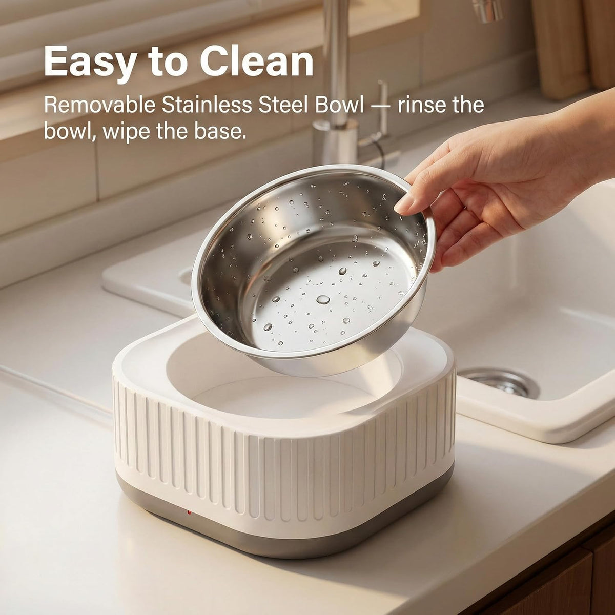 12oz Heated Pet Bowl, Stainless Steel for Cats & Small Dogs