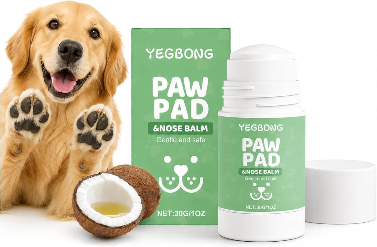 Dog Paw Balm Stick for Dry Paws & Nose, Moisturizing Paw Care with Coconut Oil and Glycerin, No-Scoop Twist-Up Applicator for Dogs, 30g / 1oz