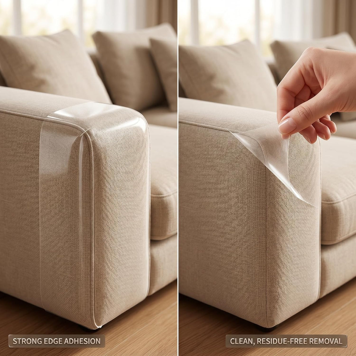 Clear Cat Scratch Couch Protector Roll, 11.8" × 118", Self-Adhesive