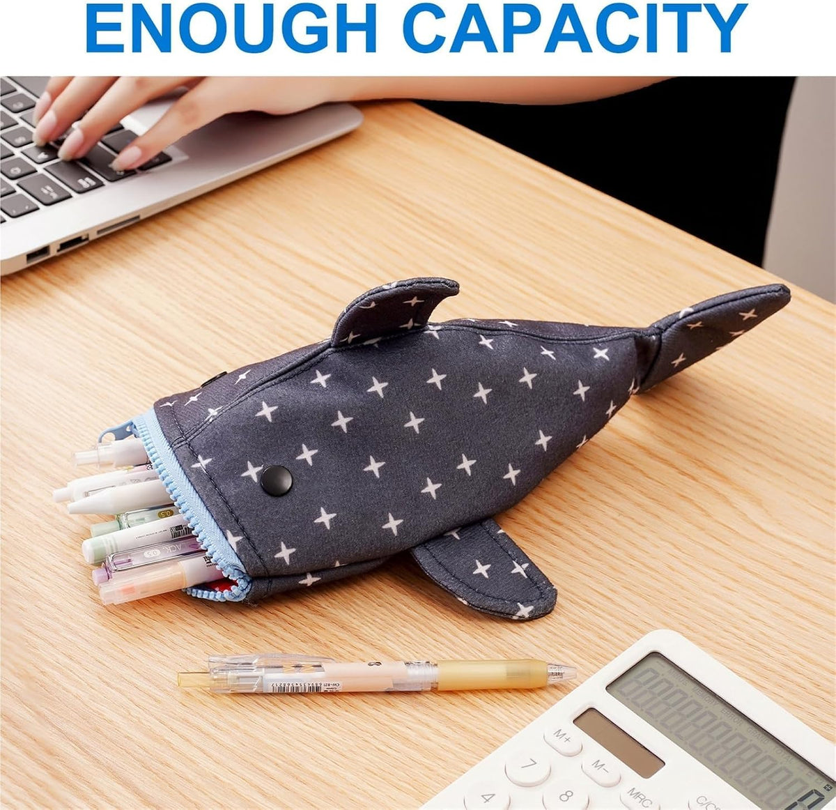 Shark Cute Pencil Case for School and Office, Cute Stationery Organizer